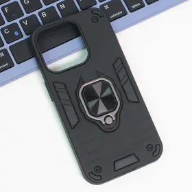 Futrola - maska Cube Ring za iPhone 15 Pro 6.1 crna.