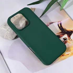 Futrola - maska Teracell Soft Velvet za iPhone 16 Pro 6.3 tamno zelena.