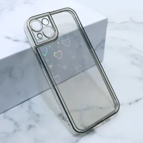 Futrola - maska Heart IMD za iPhone 14 Plus 6.7 srebrna (MS).