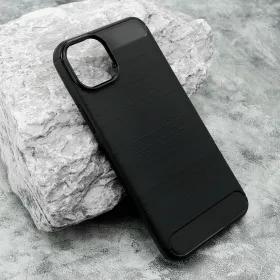 Silikonska futrola - maska BRUSHED za iPhone 15 Plus (6.7) crna (MS).