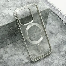 Futrola - maska CLEAR ELEGANT MAGSAFE za iPhone 15 Pro (6.1) srebrna (MS).