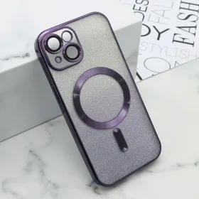 Futrola - maska GLITTER MAGSAFE za iPhone 15 (6.1) ljubicasta (MS).