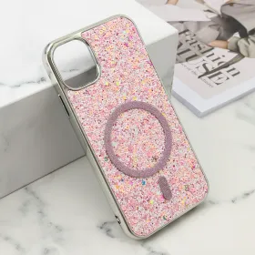 Futrola - maska GLAM GLOW MagSafe za iPhone 11 (6.1) roze (MS).