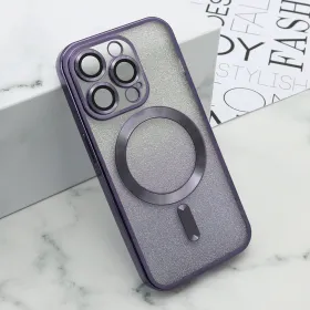 Futrola - maska GLITTER MAGSAFE za iPhone 15 Pro (6.1) ljubicasta (MS).
