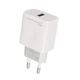 Kucni punjac KONFULON C69A+DC05 QC 15W, USB na iPhone lightning beli 1m.