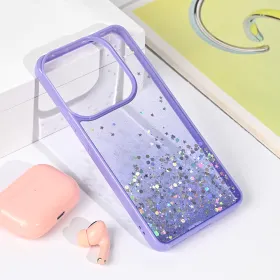 Futrola - maska Frame Glitter za Xiaomi Redmi Note 14 5G ljubicasta.