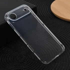 Silikonska futrola - maska Ultra Thin with pluggy za iPhone 17 6.3 Transparent.