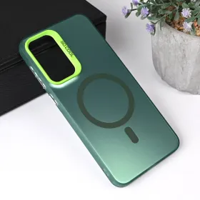 Futrola - maska Magsafe Clear za Samsung A566 Galaxy A56 5G zelena.