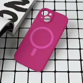 Futrola - maska Magsafe Pure color za iPhone 15 6.1 tamno pink.