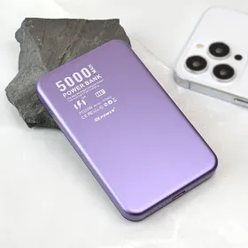 Power bank prenosiva baterija Magsafe PD W52 5000mAh ljubicasta.
