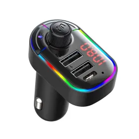 FM transmiter C12 USB PD Bluetooth 5.0 12-24V Slušalice handsfree crni.