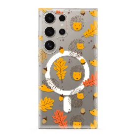 Futrola - maska silikonska print MagSafe za Samsung S928 Galaxy S24 Ultra 5G leaves (MS).