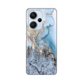 Silikonska futrola - maska print za Xiaomi Redmi Note 13 Pro Plus Blue Gold Marble.