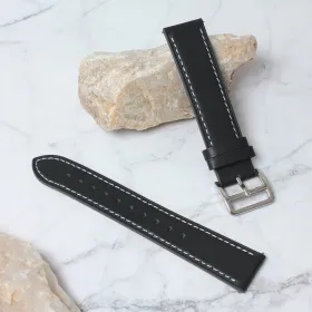 Narukvica kozna klasik za smart watch Samsung 4, 5 20mm siva kopca crna.