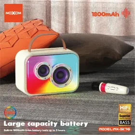 Zvucnik bluetooth Moxom MX-SK78 sa mikrofonom beli (MS).