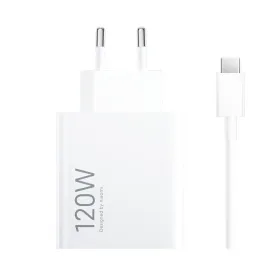 Kucni punjac Xiaomi HyperCharge 120W sa USB na Type C kablom beli EU.