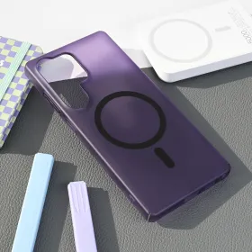 Futrola - maska Magsafe mat PC za Samsung S938 Galaxy S25 Ultra ljubicasta.