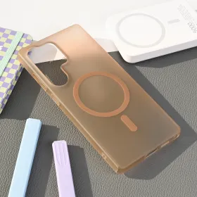 Futrola - maska Magsafe mat PC za Samsung S938 Galaxy S25 Ultra braon.