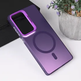 Futrola - maska Magsafe Clear za Samsung S938 Galaxy S25 Ultra ljubicasta.