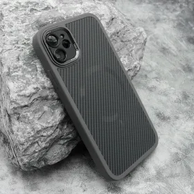 Futrola - maska CARBON MagSafe za iPhone 11 (6.1) siva (small camera) (MS).