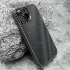 Futrola - maska CARBON MagSafe za iPhone 15 (6.1) siva (small camera) (MS).