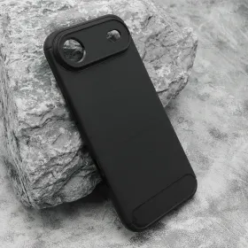 Silikonska futrola - maska BRUSHED za iPhone AIR (6.6) crna (MS).