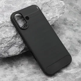 Silikonska futrola - maska BRUSHED za iPhone 17 (6.3) crna (MS).