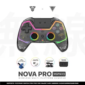 Joypad wireless Fantech WGP14V2 NOVA PRO multiplatform RGB CLEAR crni.