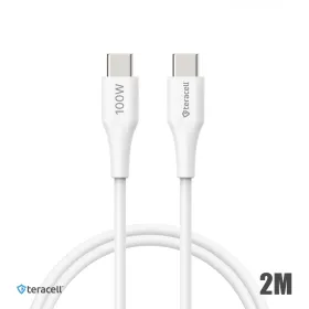 USB Data kabl Teracell Plus 100W PD Type C na Type C beli 2m.