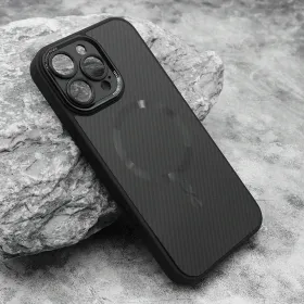 Futrola - maska CARBON MagSafe za iPhone 16 Pro Max (6.9) crna (small camera) (MS).