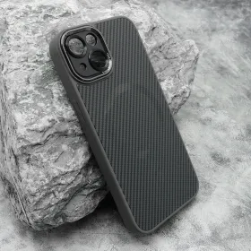 Futrola - maska CARBON MagSafe za iPhone 14 (6.1) siva (small camera) (MS).