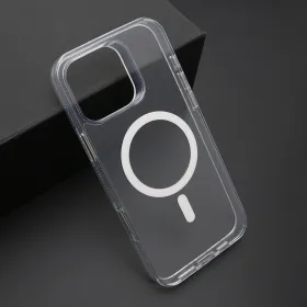 Futrola - maska COLOR FRAME MagSafe za iPhone 16 Pro Max (6.9) srebrna (providna) (MS).