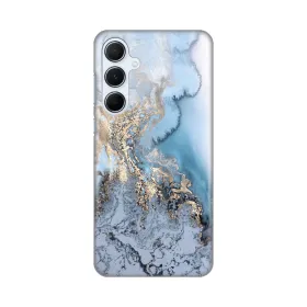 Silikonska futrola - maska print za Samsung A556 Galaxy A55 5G Blue Gold Marble.