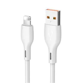 USB Data kabl KONFULON DC54, 2.4A, USB iPhone Lightning beli 1m.