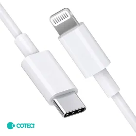USB Data kabl Coteci CS2165 3A PD na iPhone lightning beli 1m.