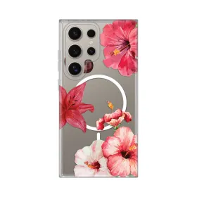 Futrola - maska print Magsafe za Samsung Galaxy S23 Ultra Hibiscus.