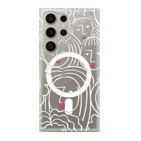 Futrola - maska silikonska print MagSafe za Samsung S928 Galaxy S24 Ultra 5G faces (MS).