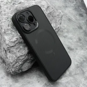 Futrola - maska CARBON MagSafe za iPhone 15 Pro Max (6.7) crna (small camera) (MS).