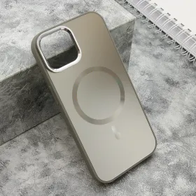 Futrola - maska COLOR METAL MagSafe za iPhone 15 (6.1) srebrna (MS).