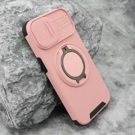 Futrola - maska DEFENDER CAMSHIELD za iPhone 15 (6.1) roze (MS).