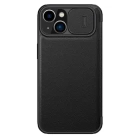 Futrola - maska Nillkin Qin Pro (plain leather) za iPhone 14 Plus 6.7 crna.