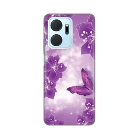 Silikonska futrola - maska print za Huawei Honor X7a Butterfly And Flowers.