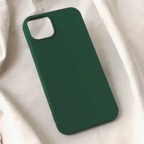 Futrola - maska Teracell Soft Velvet za iPhone 15 Plus 6.7 tamno zelena.