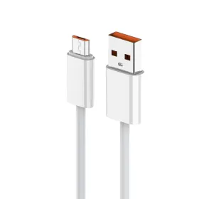 USB Data kabl Pluginn fast 25W USB na micro USB beli 1m.