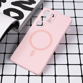 Futrola - maska Magsafe Pure color za Samsung S938 Galaxy S25 Ultra roze.