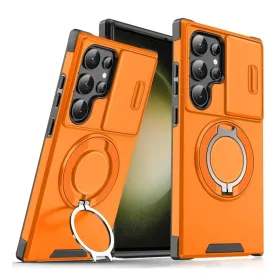Futrola - maska CamShield Ring stand za Samsung Galaxy S23 Ultra narandzasta.