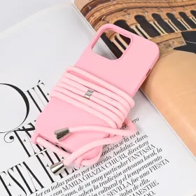 Futrola - maska Crossbody za iPhone 13 Pro 6.1 roze.