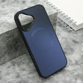 Futrola - maska COLOR METAL MagSafe za iPhone 16 (6.1) crna (MS).