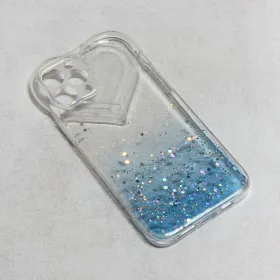 Futrola - maska Heart Glitter za iPhone 12 Pro Max 6.7 plava.
