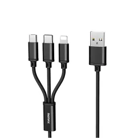 USB Data kabl Remax Gition RC-131 3u1 za iPhone Lightning/Micro USB/Type C crni 1m.